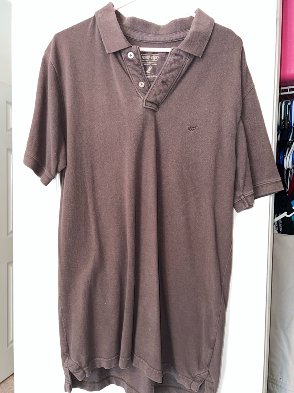 Men's Classic Brown Polo with Subtle Embroidered Logo